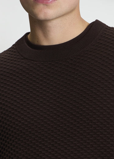 Ben Sherman Truien Texture front crew - dark brown