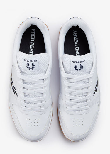 Fred Perry Schoenen Textured leather - white navy