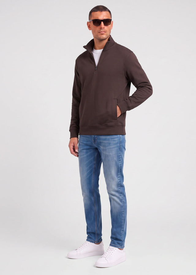 Hugo Boss Truien Ze smallzip - brown