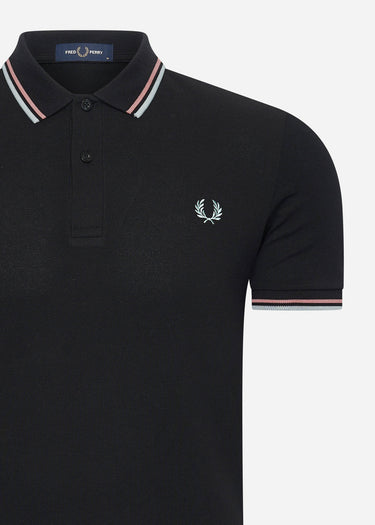 Fred Perry Polo's Twin tipped fred perry shirt - black crlhet slvbl