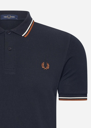 Fred Perry Polo's Twin tipped fred perry shirt - navy ecru ntflak