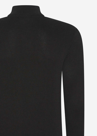Barbour International Truien Murrey quarter placket knit - black
