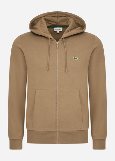 Lacoste Vesten Zip through hoodie - cookie
