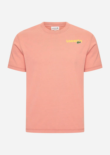 Lacoste T-shirts Lacoste backprint tee - sierra red
