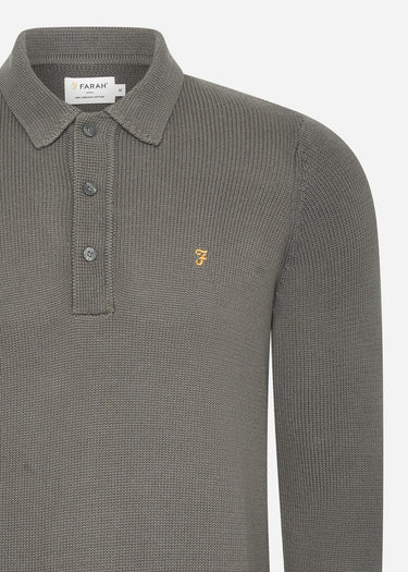 Farah Truien Sweater hamlet knit ls polo - charcoal