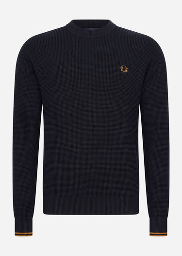 Fred Perry Truien Waffle stitch jumper - navy