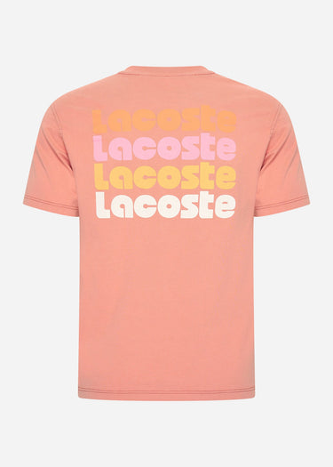 Lacoste T-shirts Lacoste backprint tee - sierra red