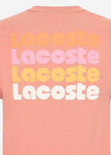 Lacoste T-shirts Lacoste backprint tee - sierra red