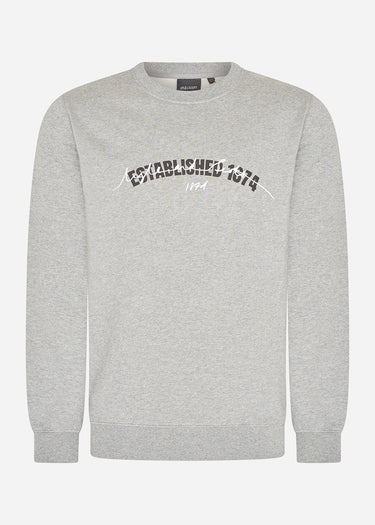 Lyle & Scott Truien Established 1874 graphic crew neck sweatshirt - mid grey marl