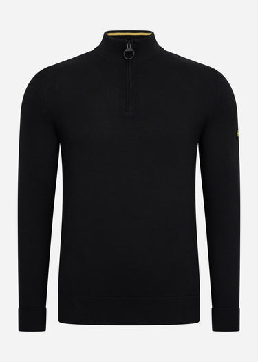 Barbour International Truien Cotton half zip knit - black