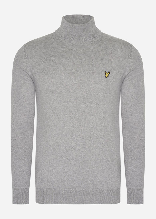 Lyle & Scott Truien Cotton merino turtleneck jumper - mid grey marl