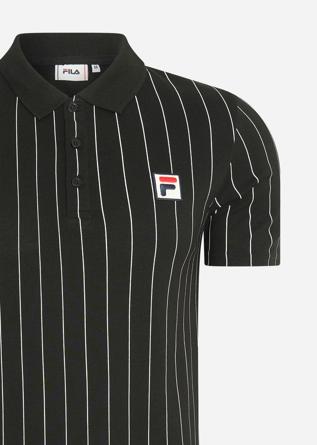 Fila Polo's Luckenwalde polo shirt - black bright white striped
