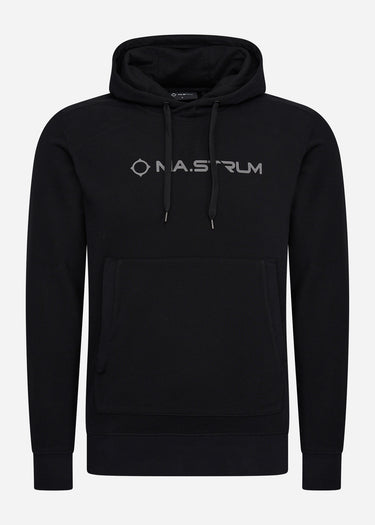 MA.Strum Hoodies Chest print overhead hoody - jet black