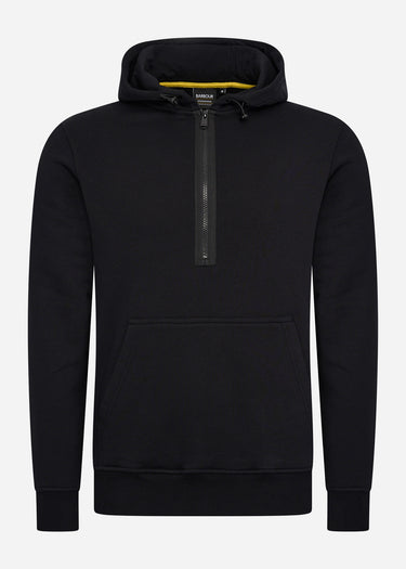 Barbour International Hoodies Badge half zip hoodie - black