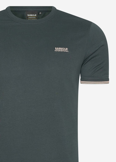 Barbour International T-shirts Philip tipped cuff tee - forest river