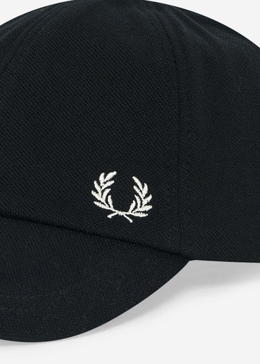 Fred Perry Petten Pique classic cap - black snow white