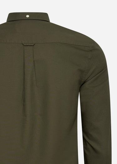 Lyle & Scott Overhemden Tonal eagle regular fit light weight oxford shirt - olive