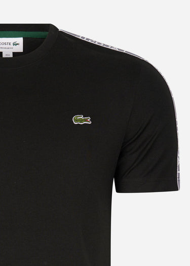 Lacoste T-shirts Contrast stripe t-shirt - black