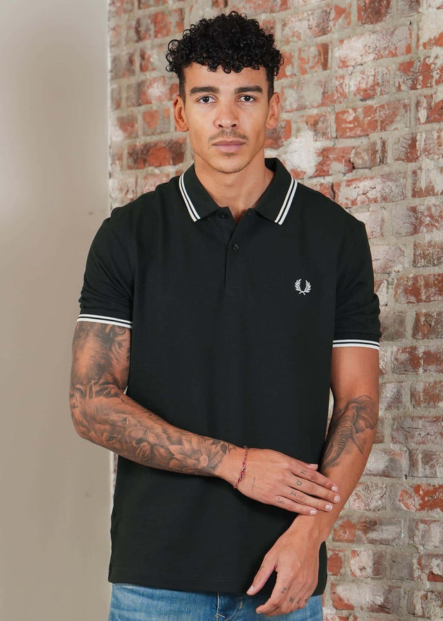 Fred Perry Polo's Twin tipped fred perry polo shirt- nightgreen snow white