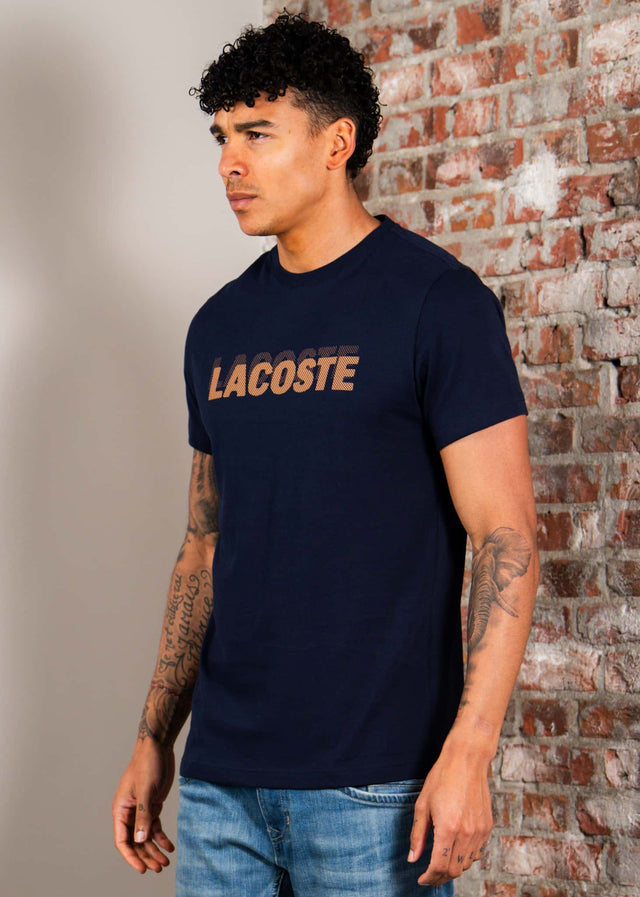 Lacoste T-shirts Regular fit ultra dry training t-shirt - navy blue blossom
