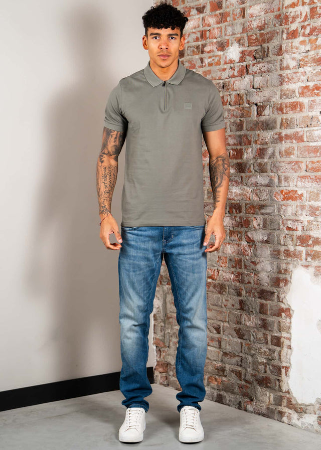 Hugo Boss Polo's Passerzip - open grey 076