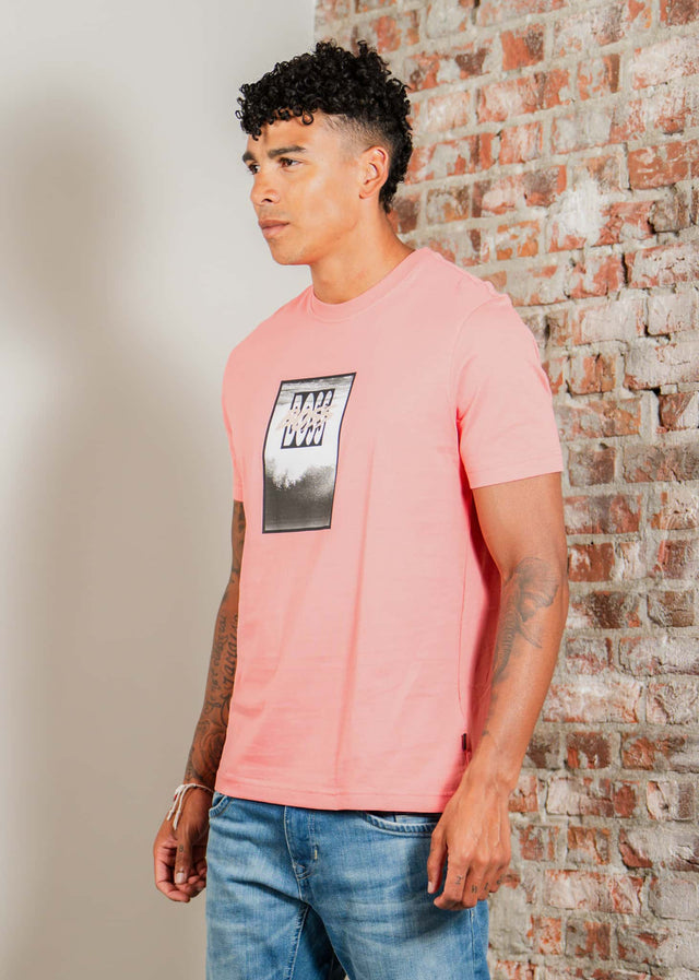Hugo Boss T-shirts Te dj - light pastel red