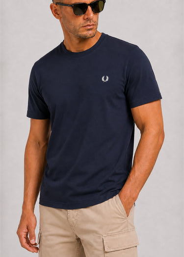 Fred Perry T-shirts Back print fred perry text t-shirt - navy