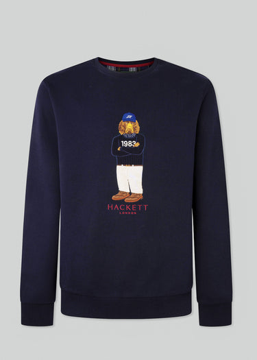 Hackett London Truien Harry logo crew - navy