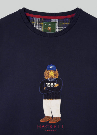Hackett London Truien Harry logo crew - navy