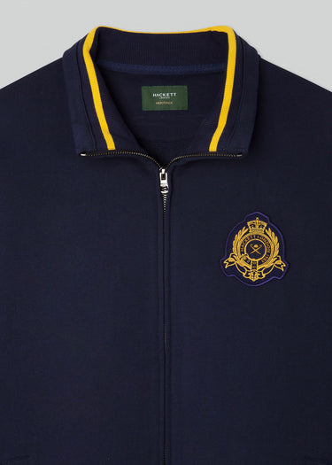 Hackett London Vesten Heritage tipped full zip - navy