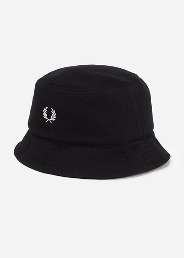 Fred Perry Bucket Hats Pique bucket hat - black snow white