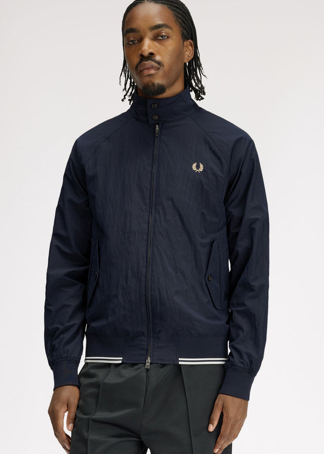 Fred Perry Jassen Crinkle harrington jacket - navy