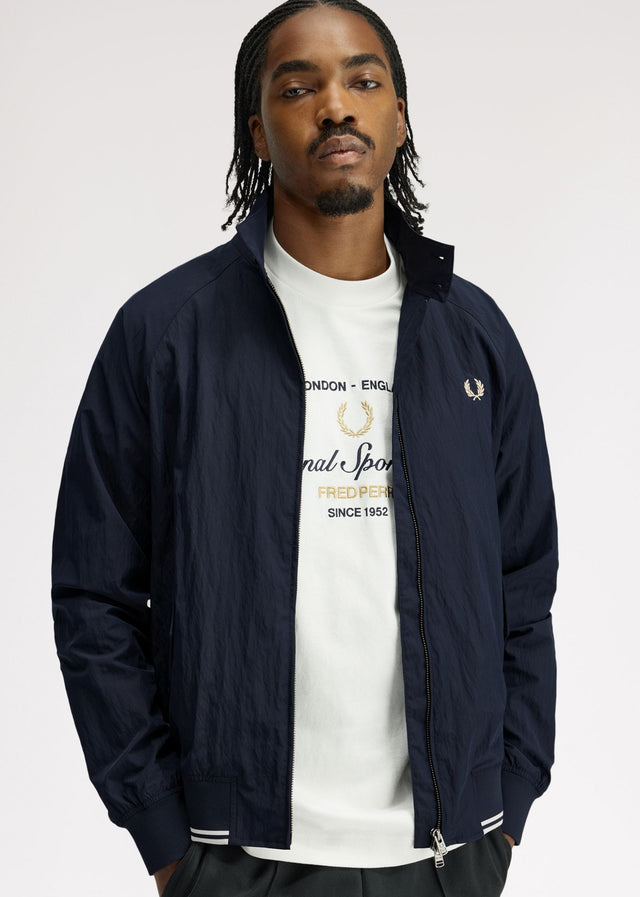 Fred Perry Jassen Crinkle harrington jacket - navy