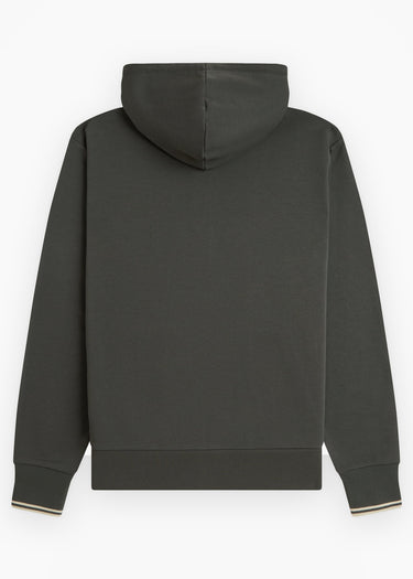 Fred Perry Vesten Hooded zip through sweatshirt - field green oatmeal