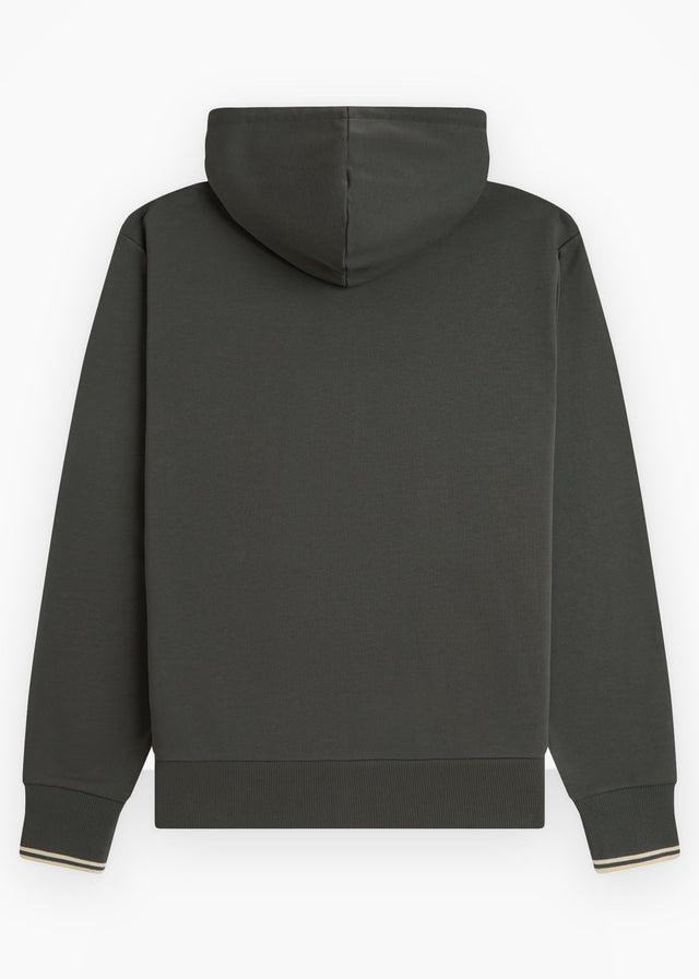 Fred Perry Vesten Hooded zip through sweatshirt - field green oatmeal