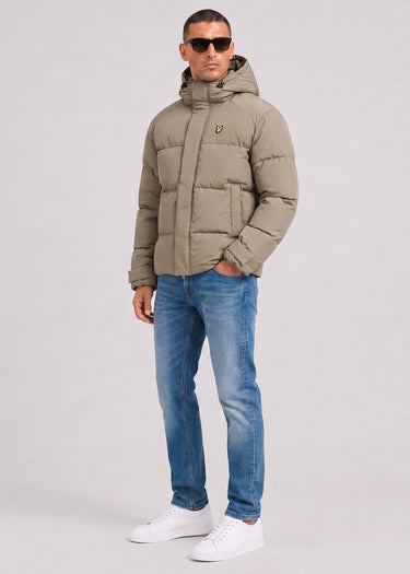 Lyle & Scott Jassen Hooded puffer jacket - khaki ash