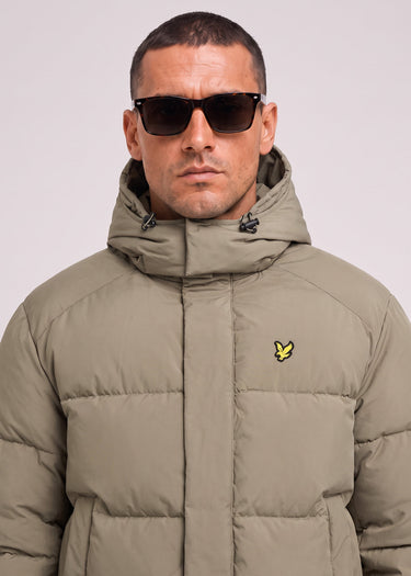 Lyle & Scott Jassen Hooded puffer jacket - khaki ash