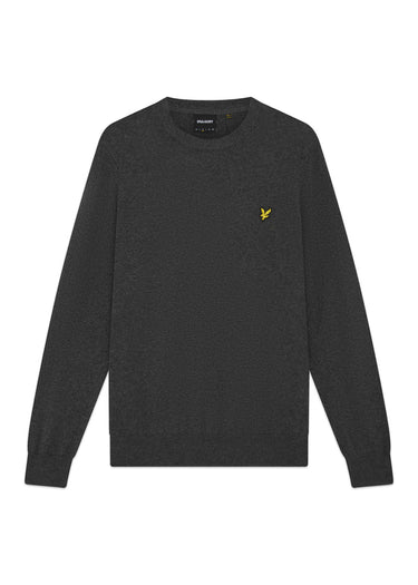 Lyle & Scott Truien Cotton merino crew neck jumper - charcoal marl