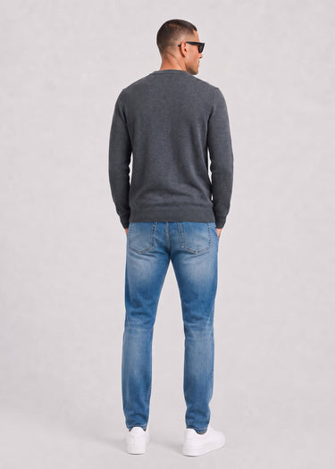 Lyle & Scott Truien Cotton merino crew neck jumper - charcoal marl