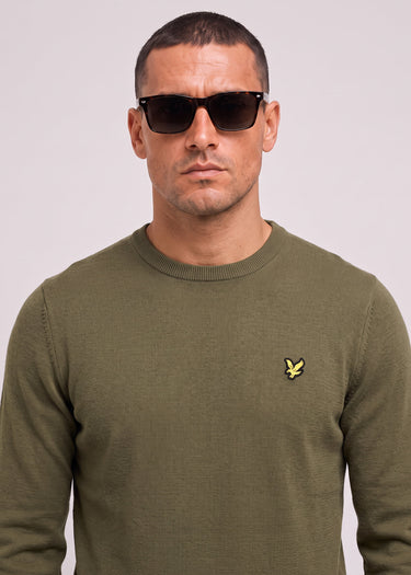 Lyle & Scott Truien Cotton merino quarter zip jumper - khaki ash