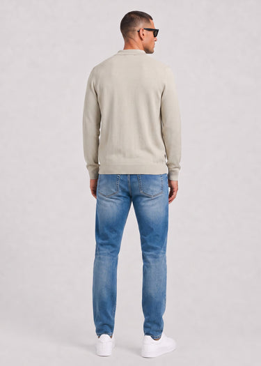Lyle & Scott Overhemden Cotton merino knitted shirt - cove