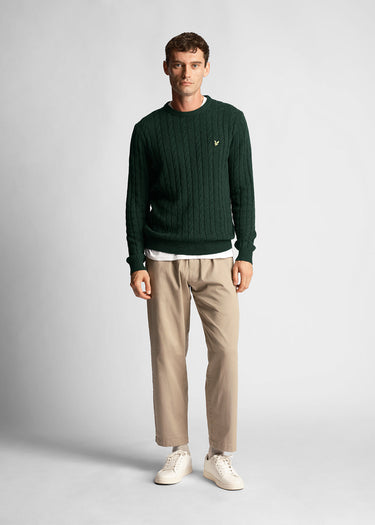 Lyle & Scott Truien Cable jumper - dark green marl