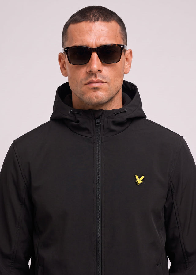 Lyle & Scott Jassen Fleece back softshell jacket - jet black