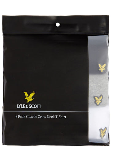 Lyle & Scott T-shirts Basic 3 pack t-shirt - jet black mid grey marl white