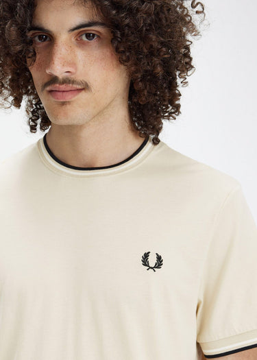 Fred Perry T-shirts Twin tipped t-shirt - oatmeal ecru black