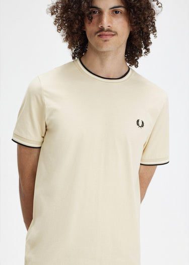 Fred Perry T-shirts Twin tipped t-shirt - oatmeal ecru black