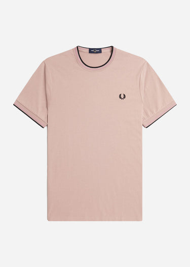 Fred Perry T-shirts Twin tipped t-shirt - dark pink dustro black