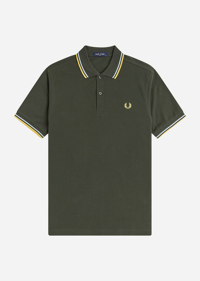 Fred Perry Polo's Twin tipped fred perry shirt - hunting green light ice lenom barley