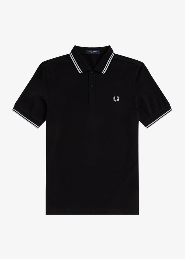 Fred Perry Polo's Twin tipped fred perry shirt - black white white