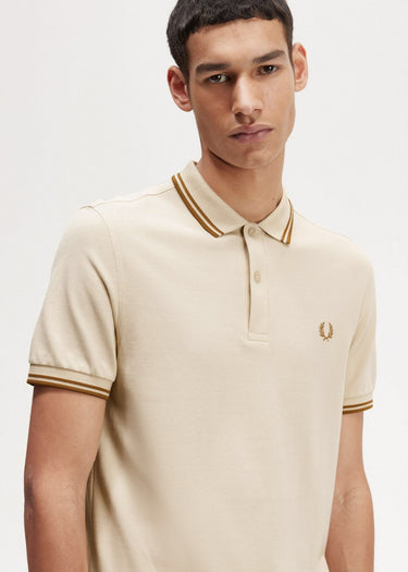 Fred Perry Polo's Twin tipped fred perry shirt - oatmeal